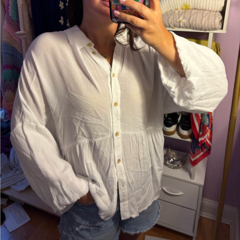 Sanctuary Ivory Textured Blouse